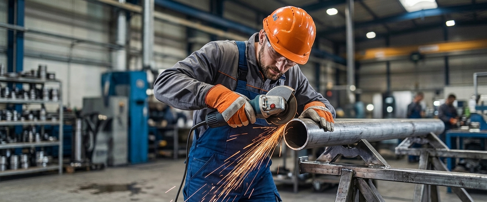 Mitarbeiter bei Montagearbeiten in der Produktion